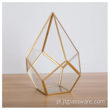 Rośliny Szklane Terrarium Geometryczny Pentagon Paproć Mech